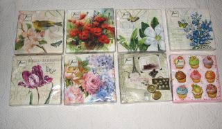 20 Ambiente Paper Luncheon Napkins Assorted Designs Floral Botanical 