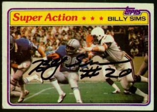 Billy Sims Autograph Signed Trading Card Detroit Lions COA