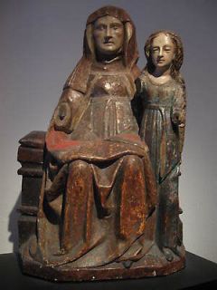   , rare wooden statue of Anne and Maria, Gothic Madonna, medieval
