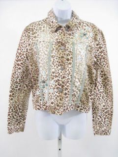 blumarine animal print denim button down jacket coat 44
