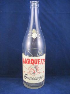 Antique Vintage Soda Bottle Marquette Beverages Indian Image 1 Pint 