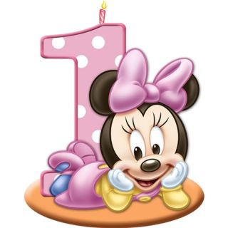Minnie Mouse 1st Birthday Party Supplies Molded Candle   1 Each