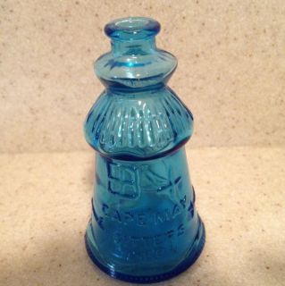 Vintage Small Cape May Bitters W71 C H Wheaton NJ Bottle in Blue EUC 