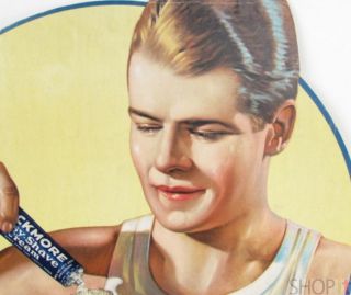 Bickmore Shave Cream Sign Ronald Reagan Standup Vintage