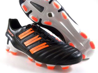   adiPower FG Black Orange Leather Soccer Cleats Boots Men Shoes