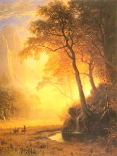 Bierstadt Hetch Hetchy Canyon Large Framed Canvas Repro