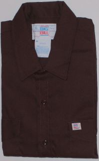 Work Shirt Long Sleeve Brown Big Bill Codet Poly Cotton Made in U s A 