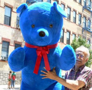 Giant 68 Jumbo Plush Big Med Blue Teddy Bear Stuffed