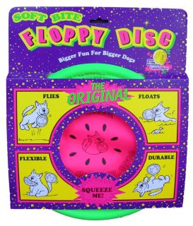 New Soft Bite Floppy Disc Dog Toy Melon Frisbee 3 Sizes 7 10 12 