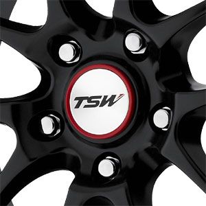 New 17X8 5 112 Trackstar 5 Lug Flat Black Red Lip Wheels/Rims
