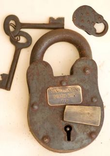   Penitentiary Prison Lock Padlock 2 Keys Big Iron 3x5 Death Row