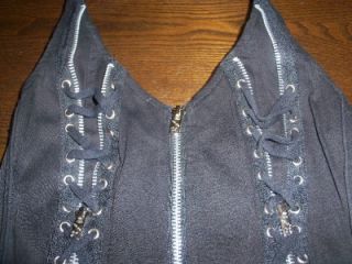 Sexy Tripp Black Halter Corset Zipper Chest Size M New