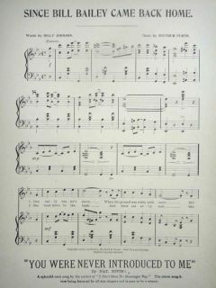 1902 Antique Black Americana Sheet Music Bailey BK Hom