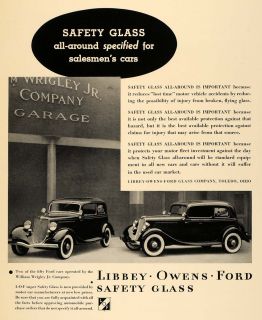 1933 Ad Liberty Owens Ford Safety Glass William Wrigley   ORIGINAL 