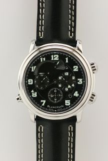 Blancpain Leman Reveil GMT Alarm Automatic Steel Watch 2041 1130M