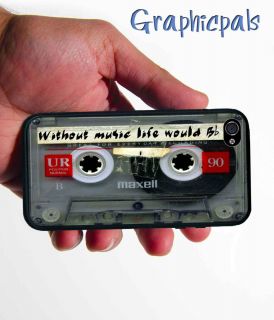 Blank Cassette Tape design iPhone 4 4s case without music life would B 