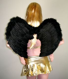 LARGE Adult Black Feather Angel Wings Cosplay FREE HALO L Men women 