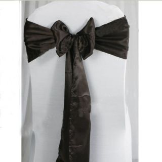 new 100 pcs satin chair sash bows cover wedding party decoration black