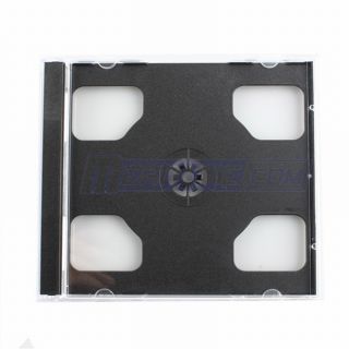 50 Pack Standard Double 10mm Black CD DVD Jewel Cases