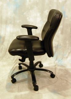 Black Leather Office Swivel Tilt Desk Chair