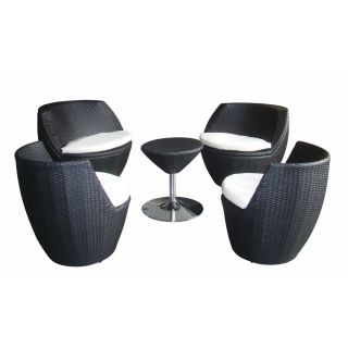   Wicker Patio Furniture 5pc Antilles Multi Functional Set Black Wicker