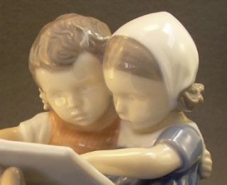 bing and grondahl b g figurine 1567 children reading