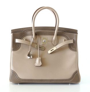 Hermes Birkin 35 Bag Limited Edition Ghillies Palladium