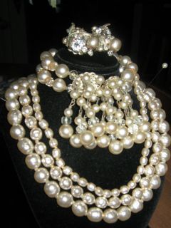 Miriam Haskell Lovely Vintage Baroque Pearls All Signed