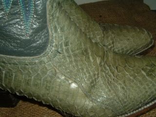 BISON SNAKESKIN LEATHER WESTERN COWBOY FASHION BOOT SIZE 9 9 1/2