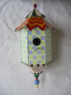 Mackenzie Childs Flyers Folly Birdhouse Whimsical Courtly Check New $ 