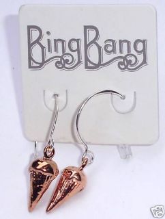 Bing Bang Ice Cream Cone Earrings Rose Gold Silver New