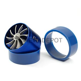    TURBO TURBINE CHARGER AIR INTAKE FUEL GAS SAVER FAN RUBBER CAR BLUE