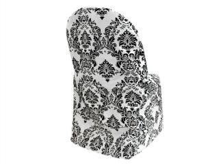 Sample Folding Chair Cover Black White Damask Wedding