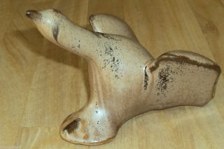 Blue Mountain Pottery Sm 3 3 4 Flying Goose Duck Bird Mocha Glaze