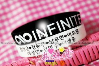 New Infinite Fans Jelly Wrist Band Bracelet Black White WBRL036