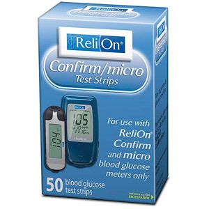 Relion Confirm Micro Blood Glucose Test Strips 50ct