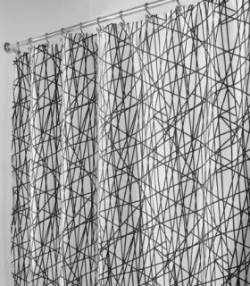 New InterDesign Abstract Shower Curtain Black White
