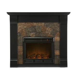 MF38029 Black Faux Slate Electric Fireplace