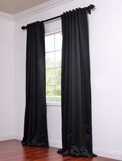 Jet Black Pole Pocket Blackout Curtains Drapes
