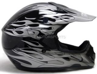 Black Flame Dirt Bike Off Road ATV Motocross Helmet M
