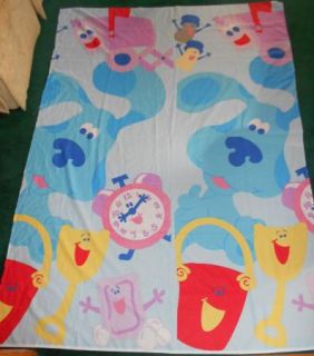 Blues Clues Fabric Material Twin Bed Sheet Shovel Pail Tickety Mailbox 