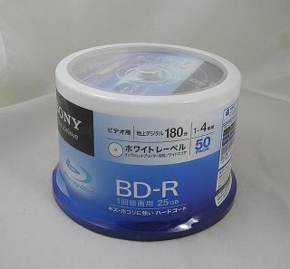 50 Blu Ray Blank Media Disc 25GB BD R Printable Bluray