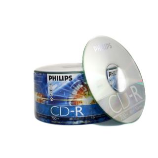 200 Pcs Philips 52x CD R Silver Branded CDR Blank Media