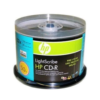 50 PK HP 52x Lightscribe Printable Blank CD R CDR Disc 80min 700MB in 