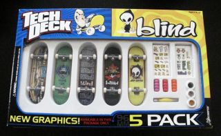 Tech Deck Blind graphics finger board mini skateboard set   5 pack w 