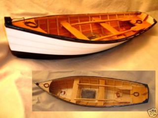   BOAT Dory skiff dingy canoe model wood ROWBOAT decoration wooden oars