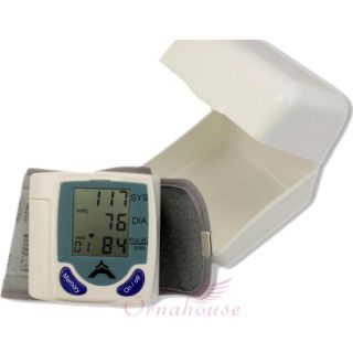 Wrist Blood Pressure Monitor Display LCD Screen 60 Memory Storage 