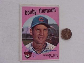 Milwaukee Braves Chicago Cubs Bobby Thomson Signed Autographed 1959 