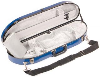 Bobelock Blue Fiberglass 4 4 Violin Case Silver Velvet