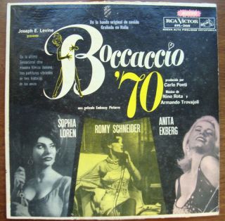 Boccaccio Fellini Loren Ekberg RARE OST Uruguay LP